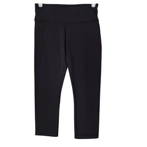 Lululemon Women Leggings 4 Black Wunder Under Cropped Quick‎ Dry Athleisure Gym